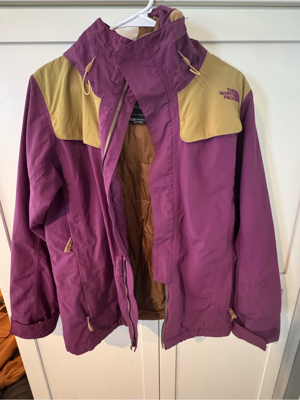 The North Face Purple and Tan Jacket Woman Small
